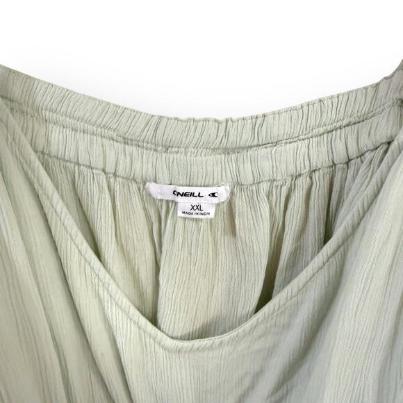 O’Neill Babydoll Top Womens XXL Mint Green Sleeveless Strappy V-Neck Boho Beach - Picture 2 of 9
